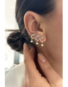 Mine İşçilikli Çiçek Küpe