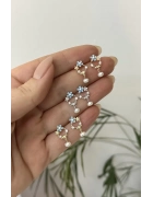 Mine İşçilikli Çiçek Küpe