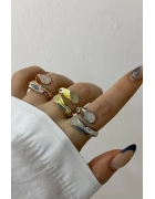 Mine İşçilikli Taşlı Yüzük