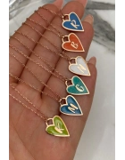 Mineli Kalp Harf Kolye