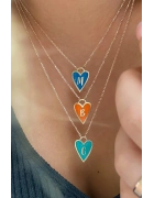 Mineli Kalp Harf Kolye