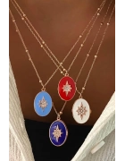 Mineli Kapaklı Madalyon Kolye