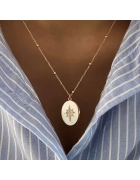 Mineli Kapaklı Madalyon Kolye