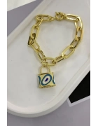 Mineli Kilit Ataç Zincirli Bileklik