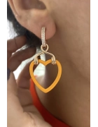 Mineli Sallantılı Kalp Küpe