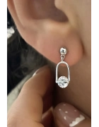 Minik Sallantılı Taşlı Küpe