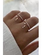 Minimal Taşlı Sallantılı Yüzük