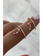 Minimal Taşlı Sallantılı Yüzük