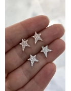 Minimal Taşlı Yıldız Küpe