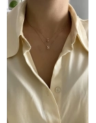 Minimal Taşsız Harf Kolye