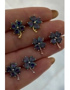 Mistik Topaz Taşlı Yonca Küpe