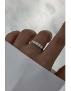 Mozanit Taşlı 4 mm Beştaş Yüzük