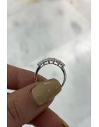 Mozanit Taşlı 4 mm Beştaş Yüzük