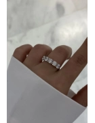 Mozanit Taşlı 5 mm Beştaş Yüzük