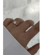 Mozanit Taşlı 6 mm Tektaş Yüzük