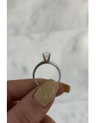 Mozanit Taşlı 6 mm Tektaş Yüzük