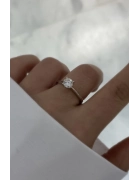 Mozanit Taşlı 6mm Tektaş Yüzük