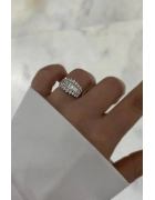 Mozanit Taşlı Baget Kesim Fantazi Yüzük