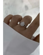 Mozanit Taşlı Damla Kesim Yüzük