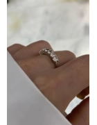 Mozanit Taşlı Oval Kesim Yeditaşlı Yüzük