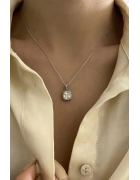 Mozanit Taşlı Prenses Kesim Kolye