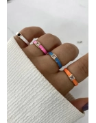 Ortası Kare Taşlı Mineli Yüzük