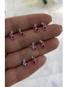 Renkli Üç Taş Küpe