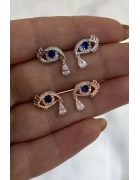 Safir Taşlı Göz Küpe