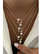 Sallantılı Çiçek Detaylı Sedef Kolye