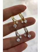 Sallantılı Çift Taşlı Küpe