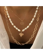 Sedef Çınar Yaprağı Kolye