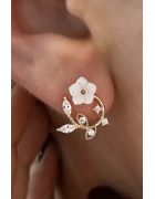 Sedef Taşlı Çiçek Küpe