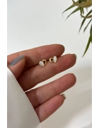 Sedef Taşlı Kalp Küpe