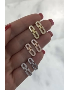 Sedef ve Taş Detaylı Küpe