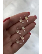 Sedefli Çiçek Küpe