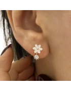 Sedefli Küçük Taşlı Küpe