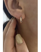 Siyah Taşlı Yarım Halka Küpe