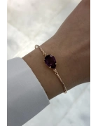 Swarovski Ametist Taşlı Tel Bilezik