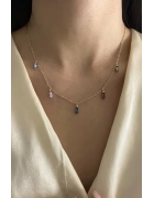 Swarovski Beş Baget Taşlı Kolye