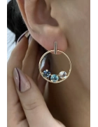 Swarovski Daire  Form Kare Mix Taşlı