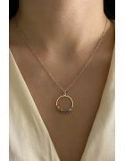 Swarovski Daire Form Mix Taşlı Kolye