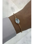 Swarovski Oval Aqua Tel Bilezik