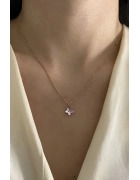 Swarovski Pembe Taşlı Kelebek Kolye