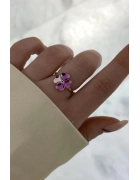 Swarovski Pembe Yonca Yüzük