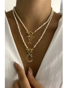 T Kilit Harf Kolye İncili