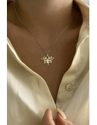 Taç Lotus Çiçeği Kolye