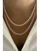 Üçgen Kolye Taşlı