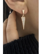 Taşlı Üçgen Küpe