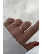 Taşlı Yaprak Yüzük