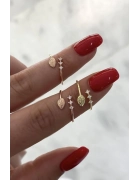 Taşlı Yaprak Yüzük